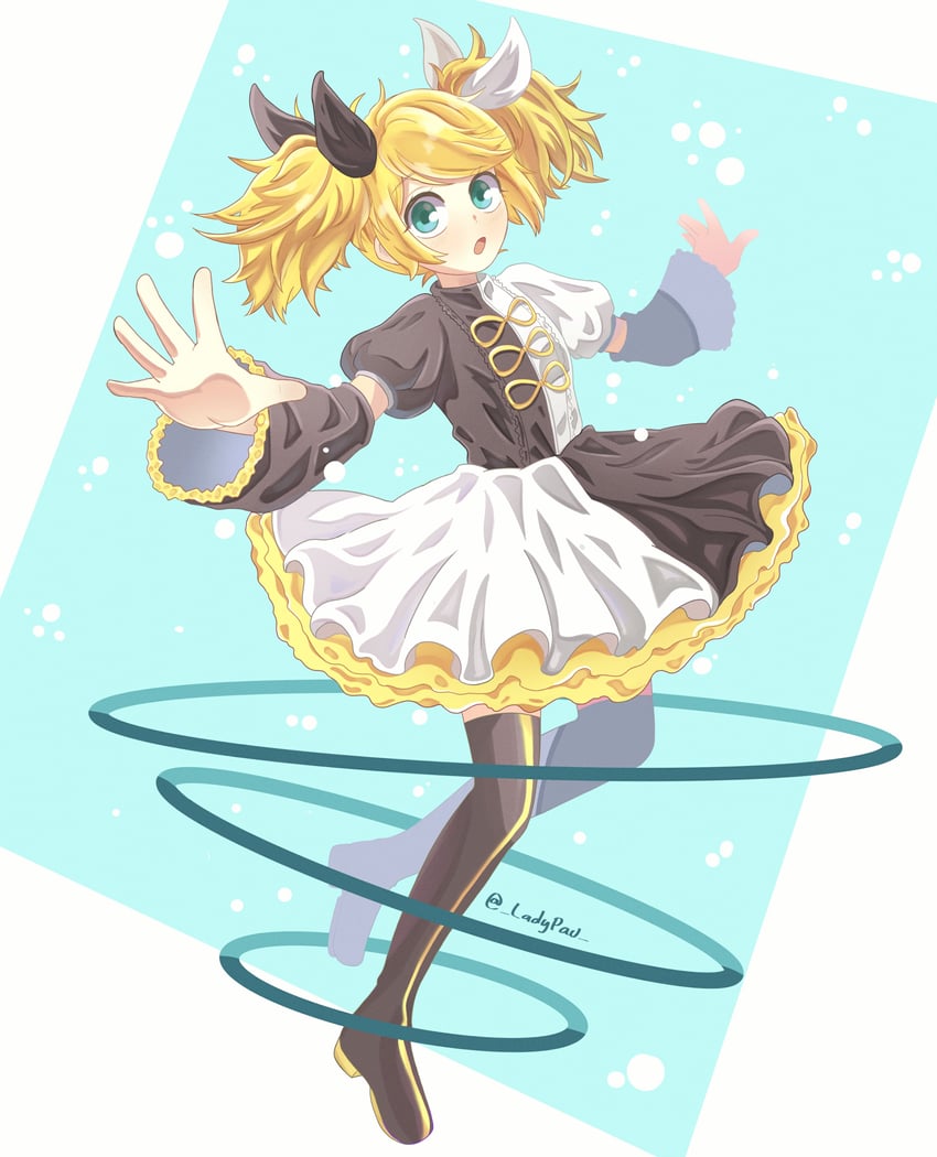 kagamine rin (vocaloid and 1 more) drawn by ladypau
