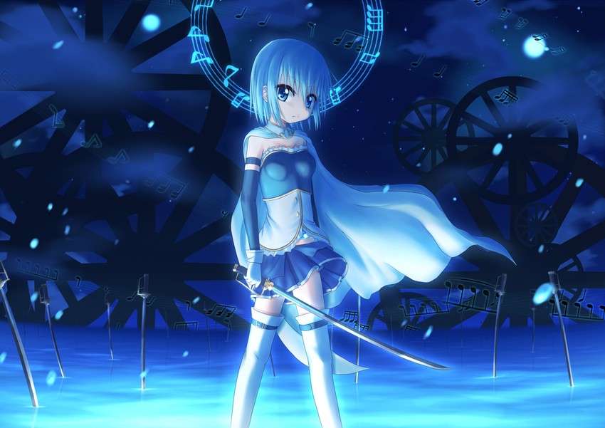 miki sayaka and archer (fate and 2 more) drawn by takuya_kame