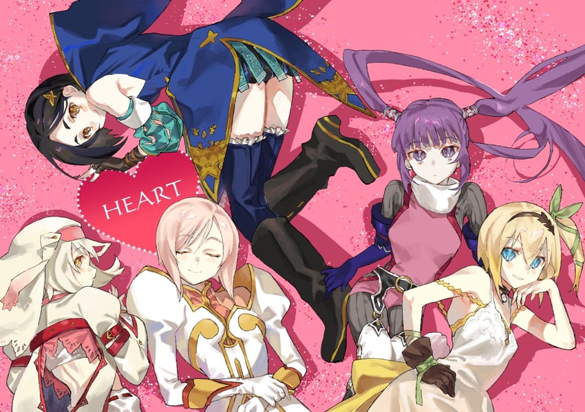 estellise sidos heurassein, sophie, edna, alice, and rinwell (tales of and 6 more) drawn by meameeea