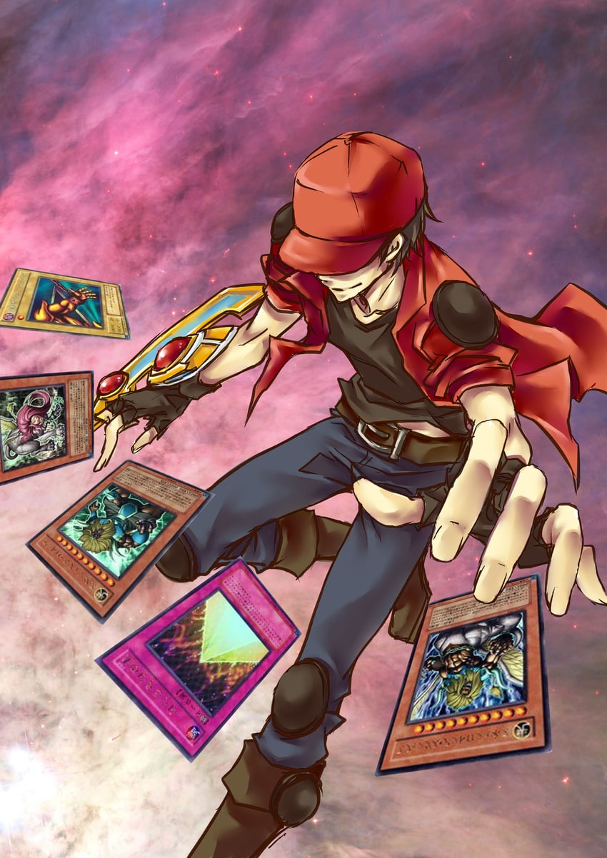 exodia the forbidden one, konami-kun, pyramid of light, andro sphinx, sphinx teleia, and 1 more (yu-gi-oh! and 1 more) drawn by linky