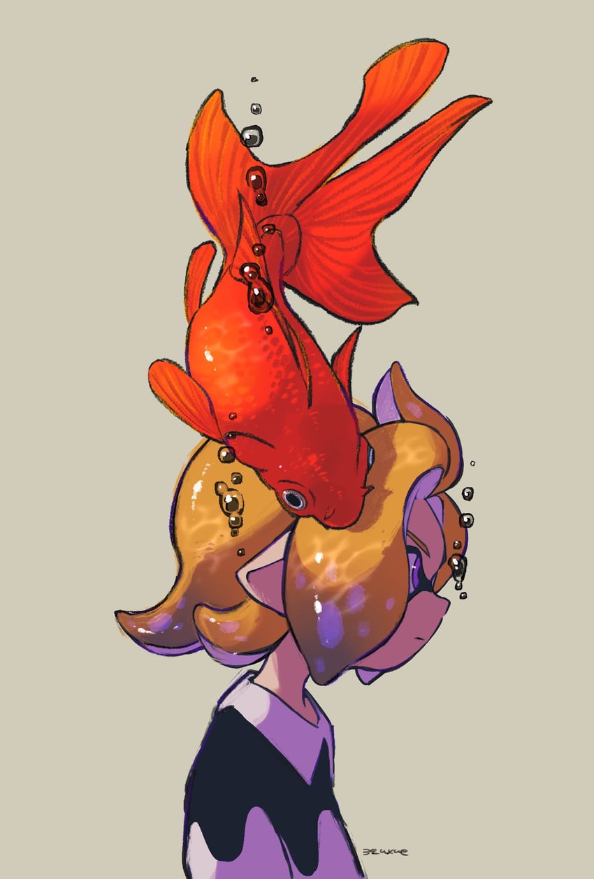 inkling player character and inkling boy (splatoon and 1 more) drawn by 39_uxue