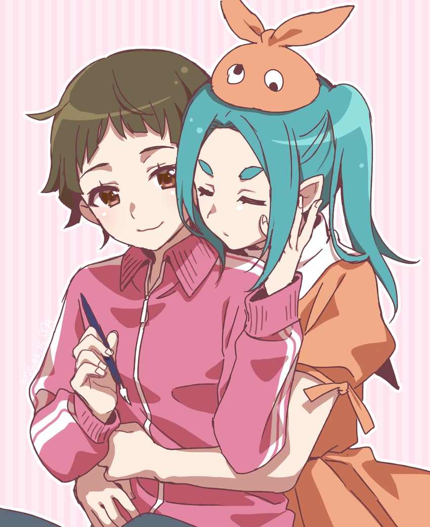 sengoku nadeko, ononoki yotsugi, and present nadeko (monogatari and 1 more) drawn by manimani_(mani_ma)