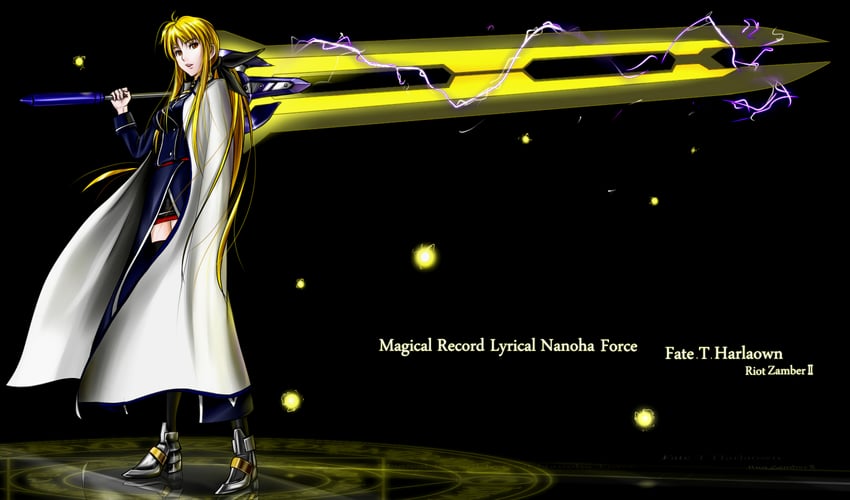 fate testarossa and bardiche (lyrical nanoha and 1 more) drawn by kinakogm