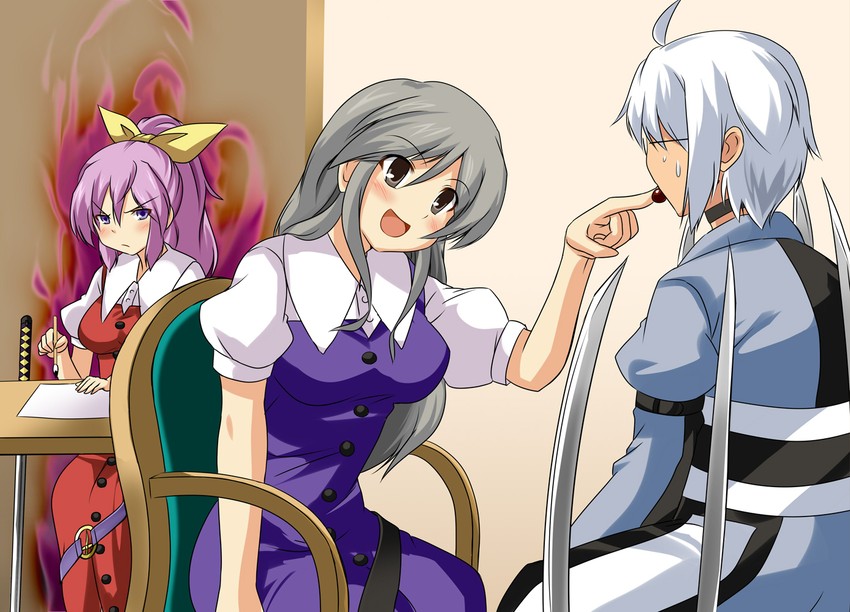 morichika rinnosuke, watatsuki no yorihime, and watatsuki no toyohime (touhou and 1 more) drawn by be_(o-hoho)