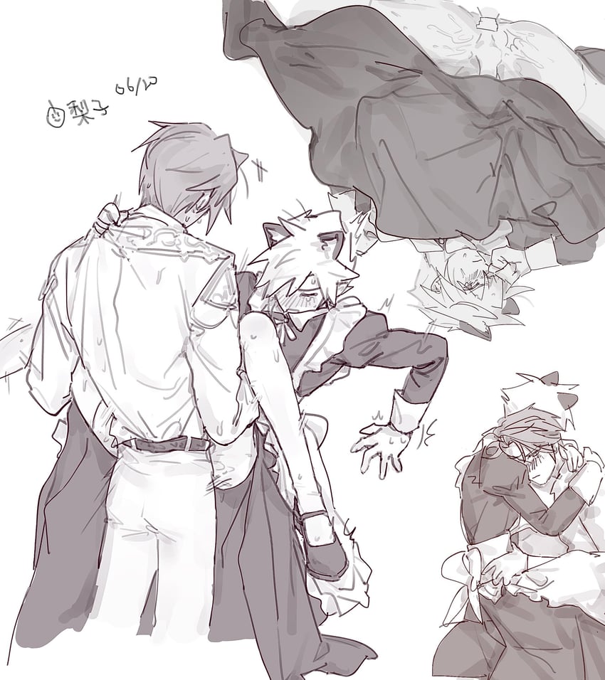 cloud strife and squall leonhart (final fantasy and 2 more) drawn by lily_(shio1006)