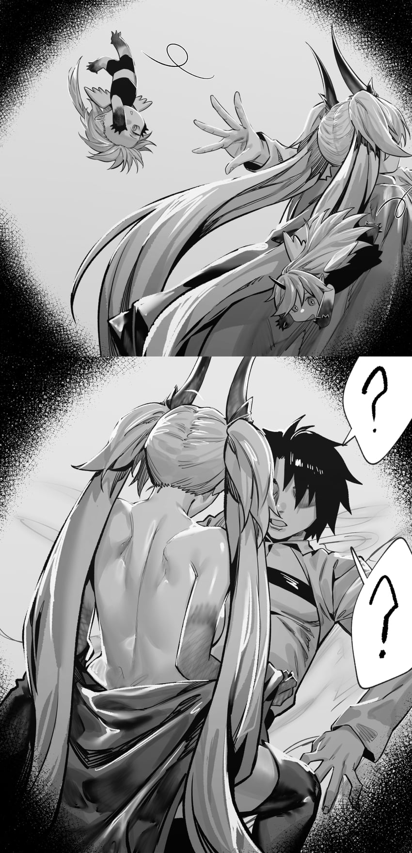 fujimaru ritsuka, lilith, zwei, and eins (fate and 1 more) drawn by hxd