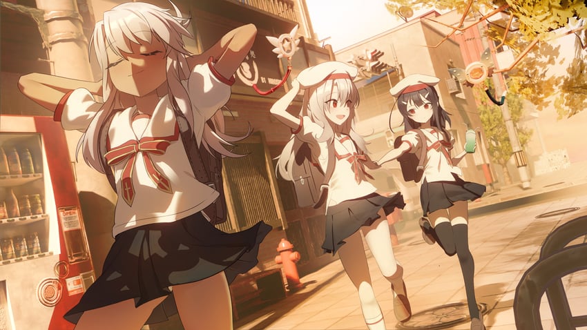 illyasviel von einzbern, chloe von einzbern, miyu edelfelt, magical ruby, and magical sapphire (fate and 1 more) drawn by yuyiosang
