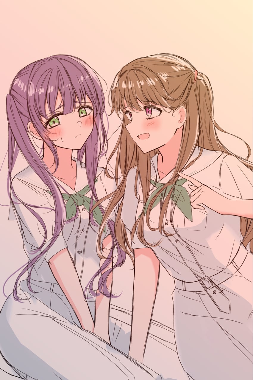 fujishima megumi and otomune kozue (love live! and 1 more) drawn by hagina