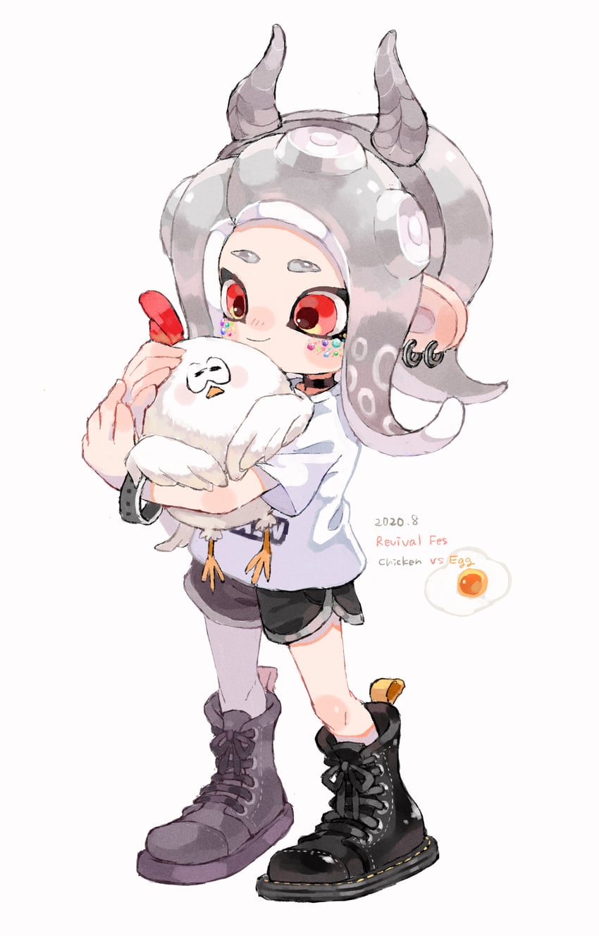 octoling player character and octoling girl (splatoon and 1 more) drawn by myon_rio