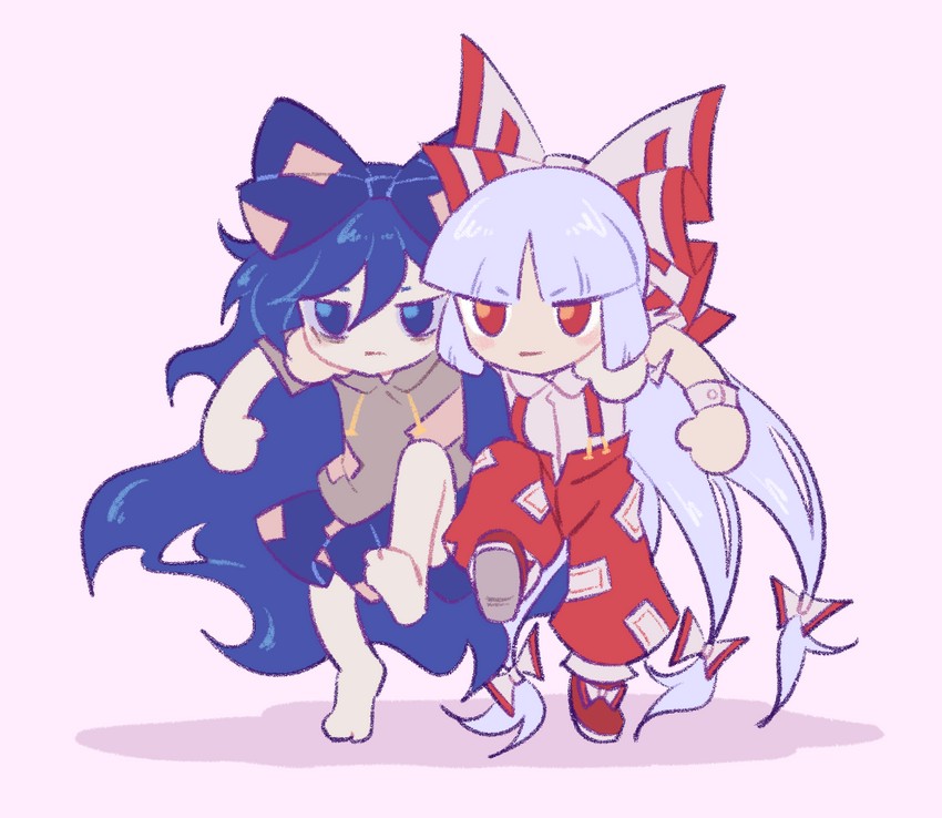 fujiwara no mokou and yorigami shion (touhou) drawn by guuchama