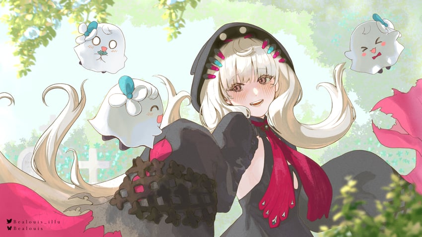 reimu endou and phantomo (nijisanji and 1 more) drawn by bealouis_illu