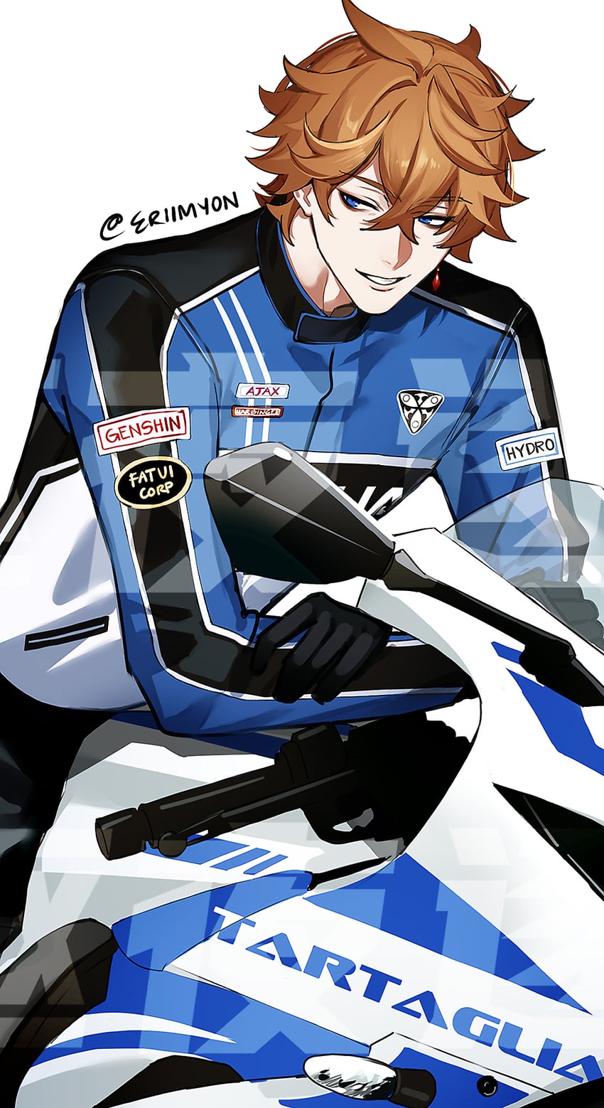tartaglia (genshin impact) drawn by eriimyon
