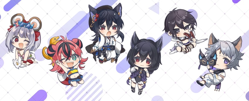 vikala, nier, ilsa, seox, ayer, and 1 more (granblue fantasy) drawn by pakkuncho