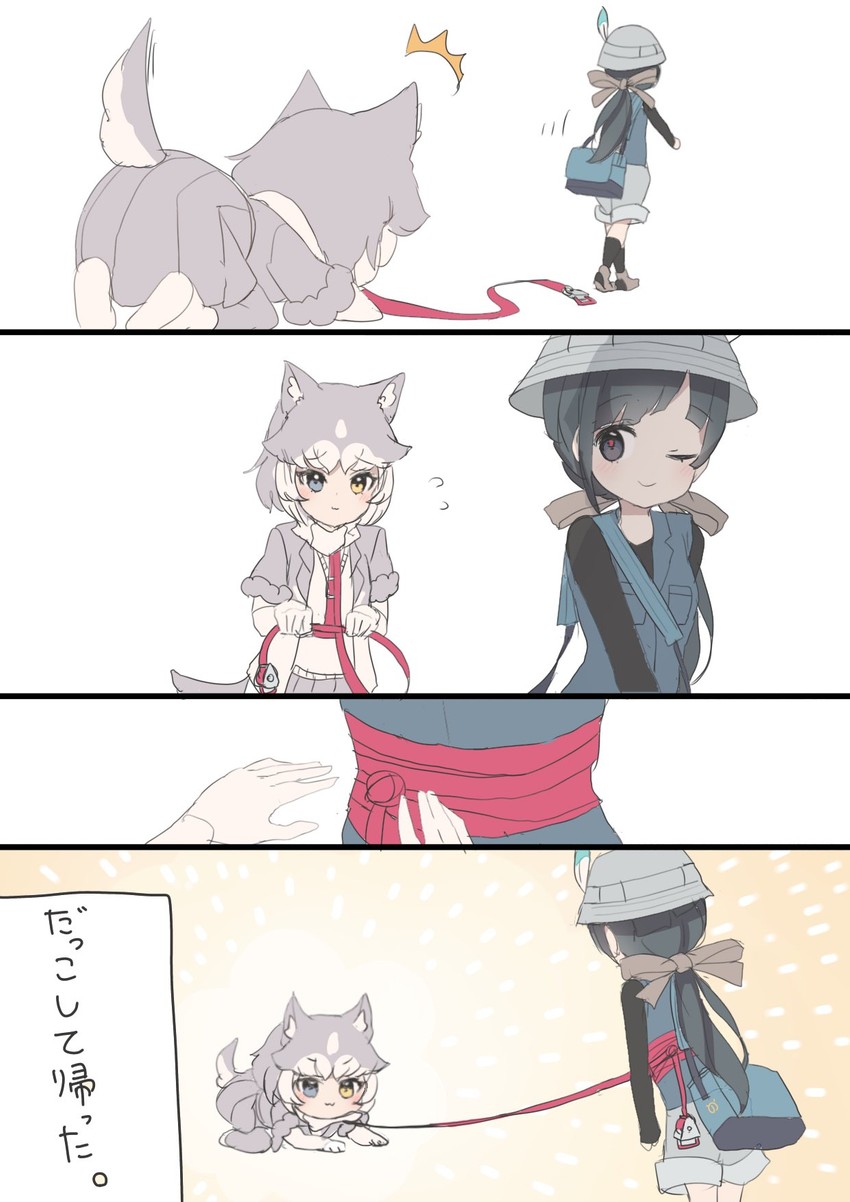 dog and tomoe (kemono friends and 2 more) drawn by mochorinpun