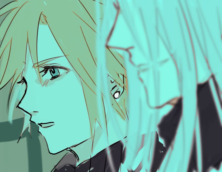 cloud strife and sephiroth (final fantasy and 1 more) drawn by myricayea