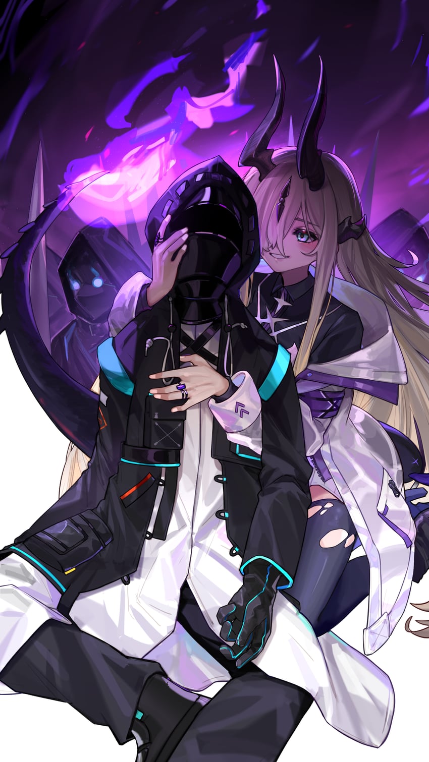 doctor and necrass (arknights) drawn by kourou_(kouroukun)