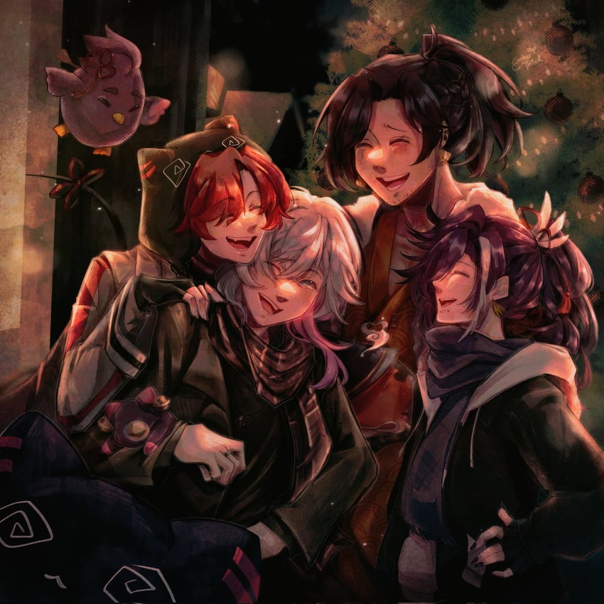 gavis bettel, machina x flayon, banzoin hakka, josuiji shinri, phantom, and 3 more (holostars and 1 more) drawn by ember_(embertinted)