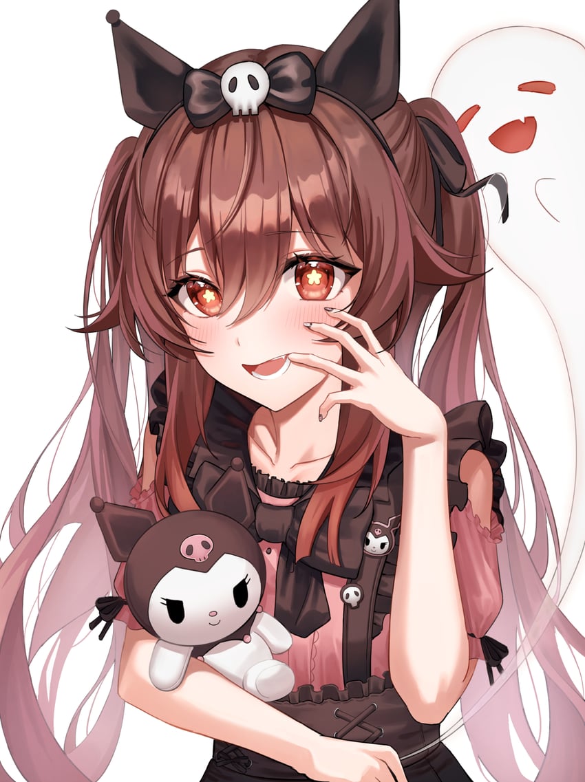 hu tao, boo tao, and kuromi (genshin impact and 2 more) drawn by sicle