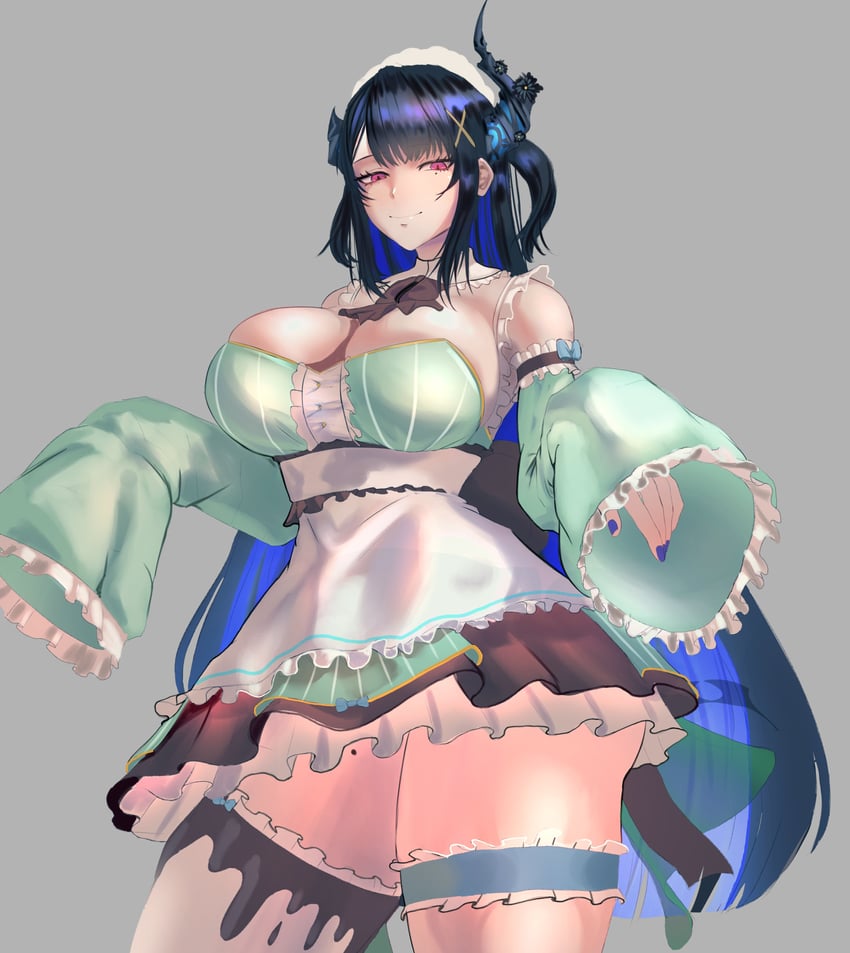nerissa ravencroft and mint fantome (hololive and 2 more) drawn by brasileiroo