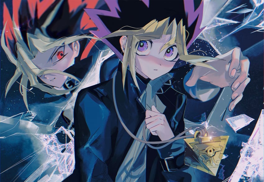 muto yugi and yami yugi (yu-gi-oh! and 1 more) drawn by uuu_ygo