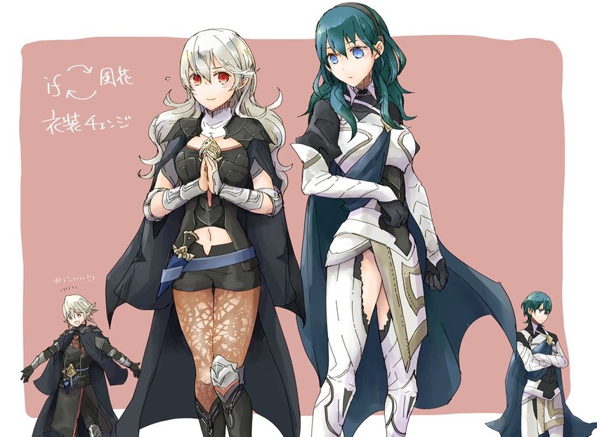 female byleth, female corrin, male byleth, and male corrin (fire emblem and 2 more) drawn by robaco