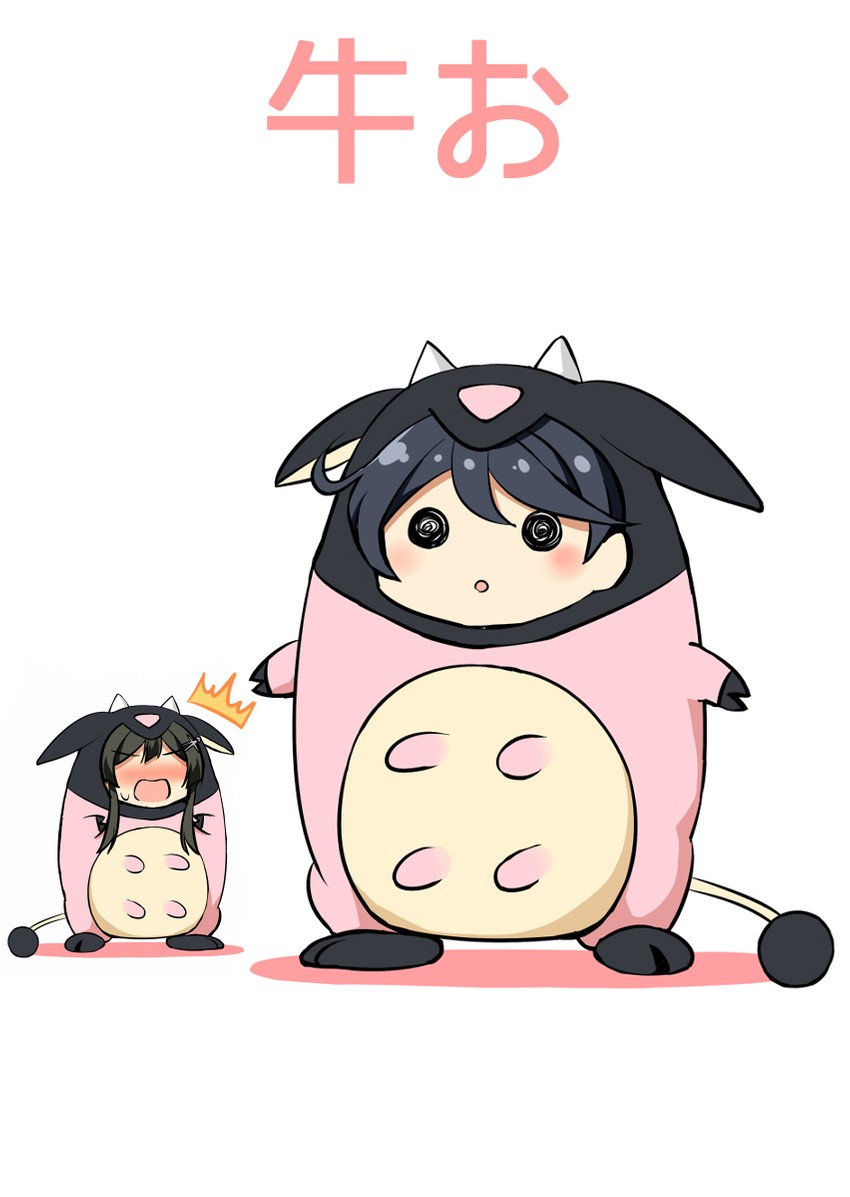 ushio, oyashio, and miltank (kantai collection and 1 more) drawn by kamelie