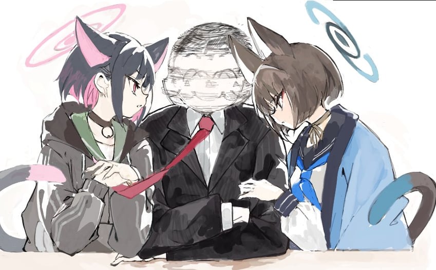 sensei, doodle sensei, kazusa, and kikyou (blue archive and 1 more) drawn by konabetate