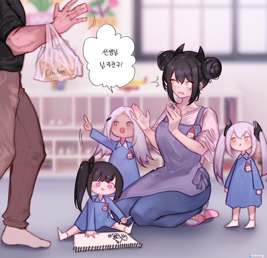 agent, architect, destroyer, and elisa (girls' frontline) drawn by eonsang