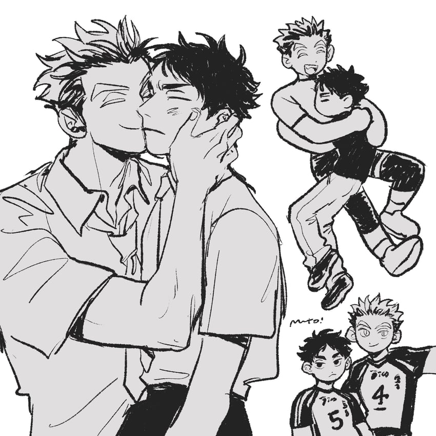 bokuto koutarou and akaashi keiji (haikyuu!!) drawn by mutoforest