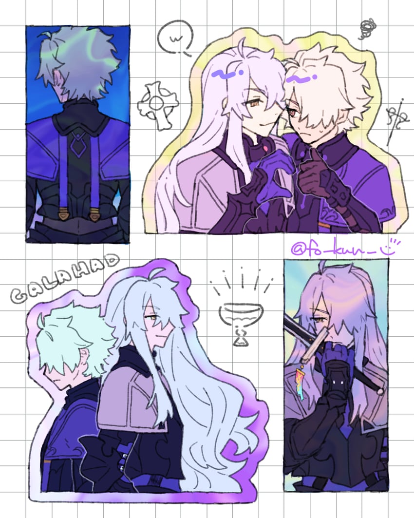 galahad and galahad alter (fate and 2 more) drawn by chickenuma_0