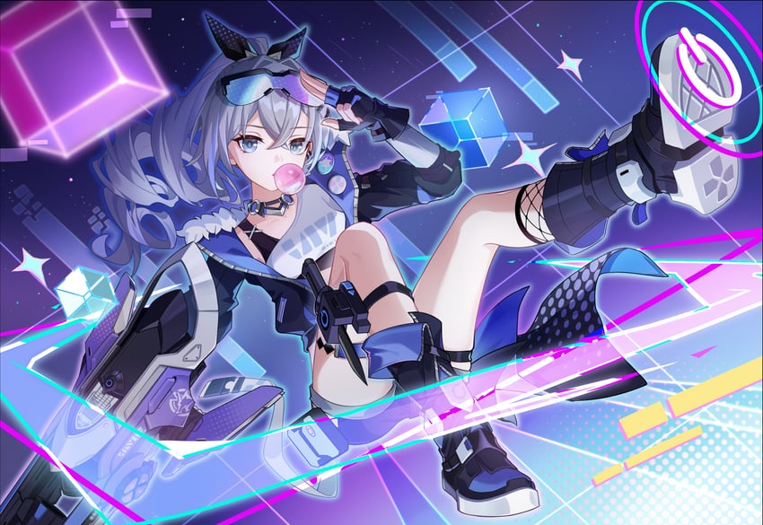 silver wolf (honkai and 1 more) drawn by monabianou