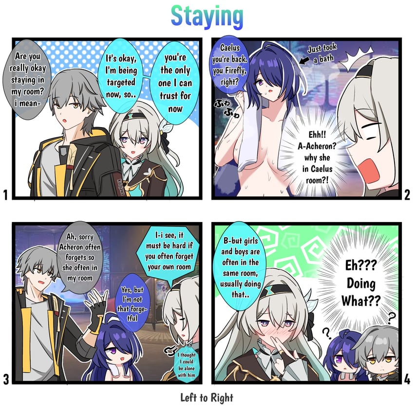trailblazer, firefly, acheron, and caelus (honkai and 1 more) drawn by kulojawa