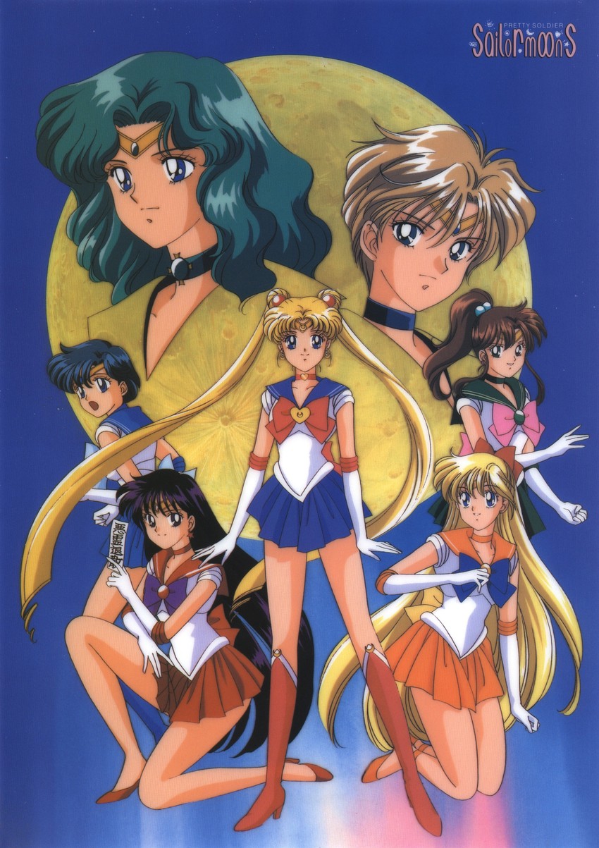 tsukino usagi, sailor moon, mizuno ami, aino minako, hino rei, and 9 more (bishoujo senshi sailor moon and 1 more) drawn by tominaga_mari