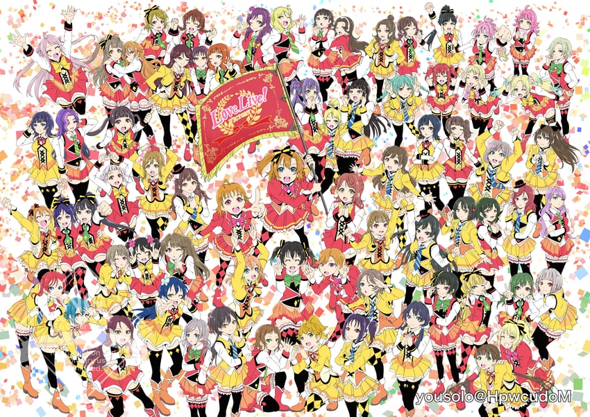 nishikino maki, tojo nozomi, sonoda umi, yazawa nico, ayase eli, and 66 more (love live! and 7 more) drawn by yousolo