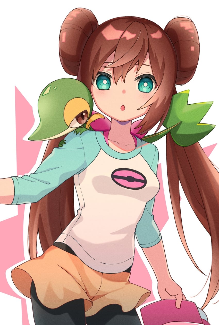 rosa and snivy (pokemon and 1 more) drawn by nisanrei121