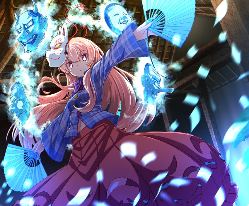 hata no kokoro (touhou) drawn by kakutasu_(akihiron_cactus)