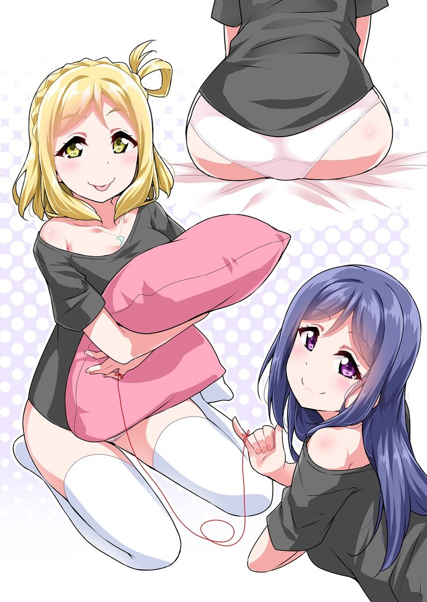 matsuura kanan and ohara mari (love live! and 1 more) drawn by yopparai_oni