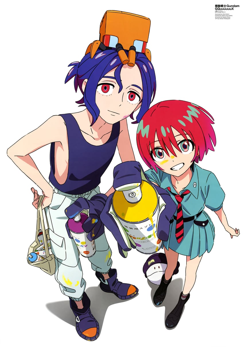 amate yuzuriha, haro, shuji ito, and conch (gundam and 1 more) drawn by inoue_akiko_(artist) and kobori_shie