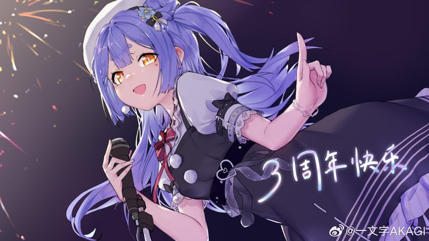azusa (nijisanji and 2 more) drawn by yiwenzi_akagi