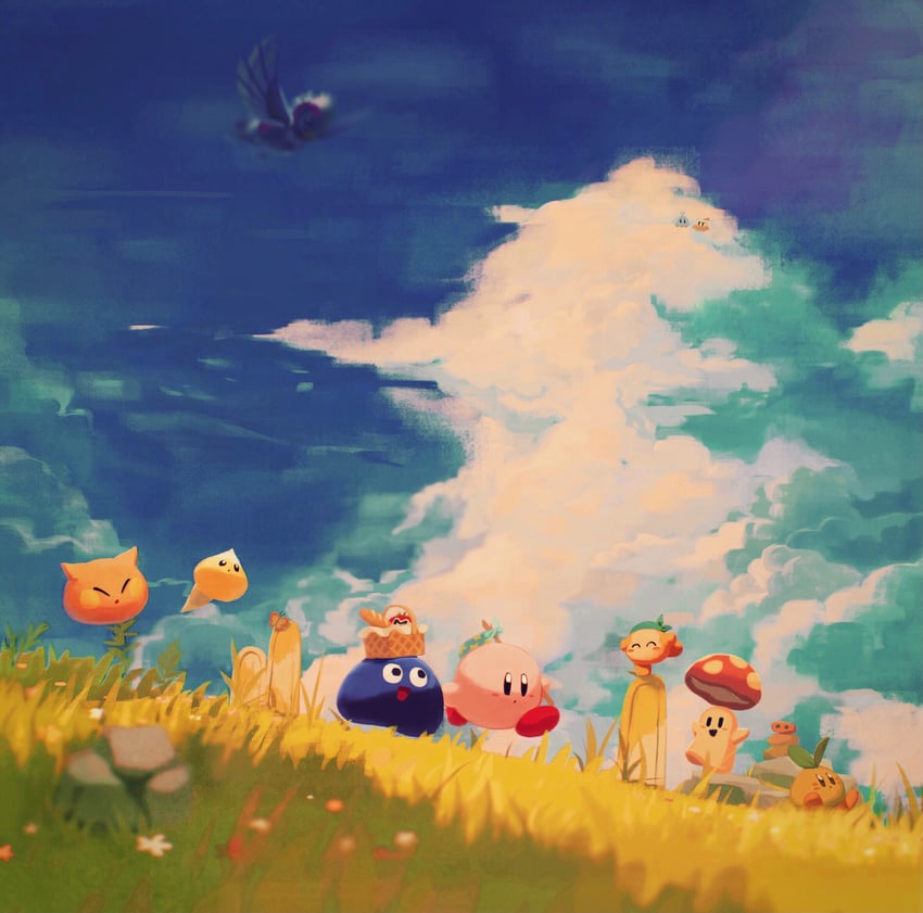 kirby, waddle dee, bandana waddle dee, gooey, morpho knight, and 8 more (kirby and 1 more) drawn by suyasuyabi