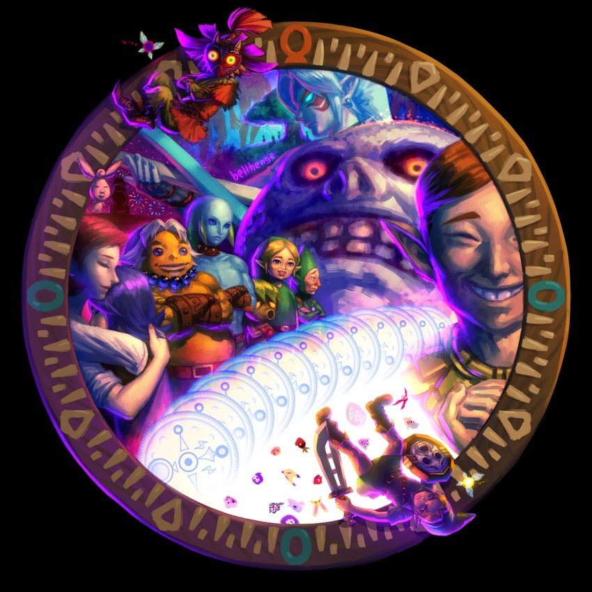 link, young link, majora, fierce deity, tatl, and 14 more (the legend of zelda and 1 more) drawn by bellhenge