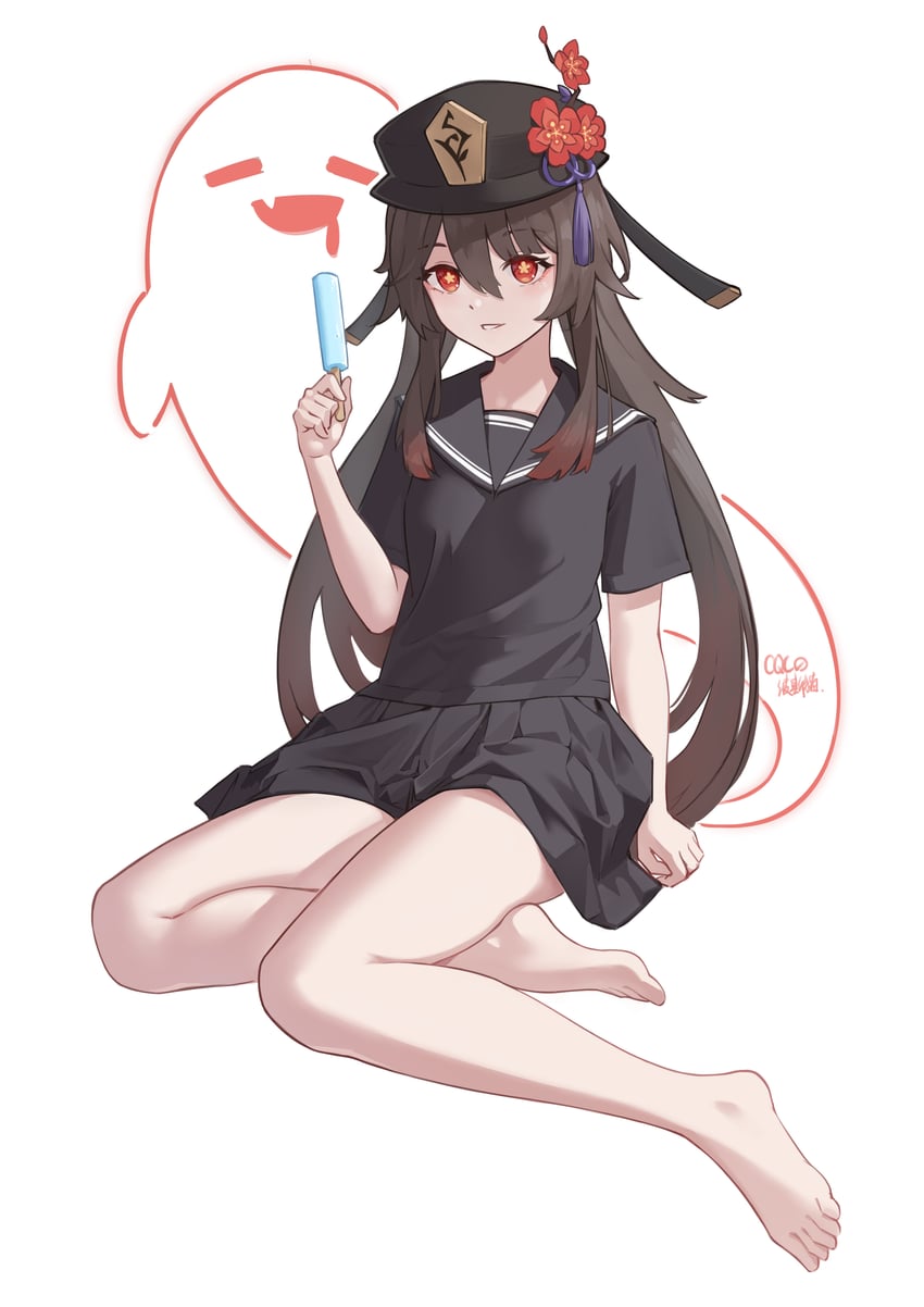 hu tao and boo tao (genshin impact) drawn by cqc_no_hashi_neko