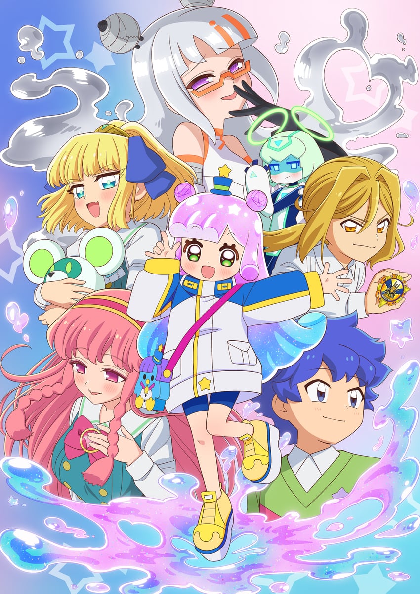 puniru, kawaii kotarou, kirara mami, okanega arisu, runruun, and 2 more (puniru wa kawaii slime)
