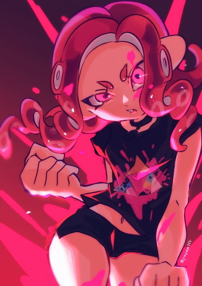 octoling player character and octoling girl (splatoon) drawn by payayo884