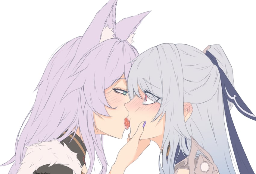 jingliu and baiheng (honkai and 1 more) drawn by kana_kirishima