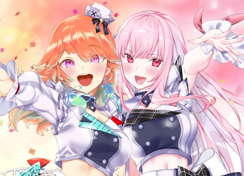 mori calliope and takanashi kiara (hololive and 1 more) drawn by kamiya_maneki