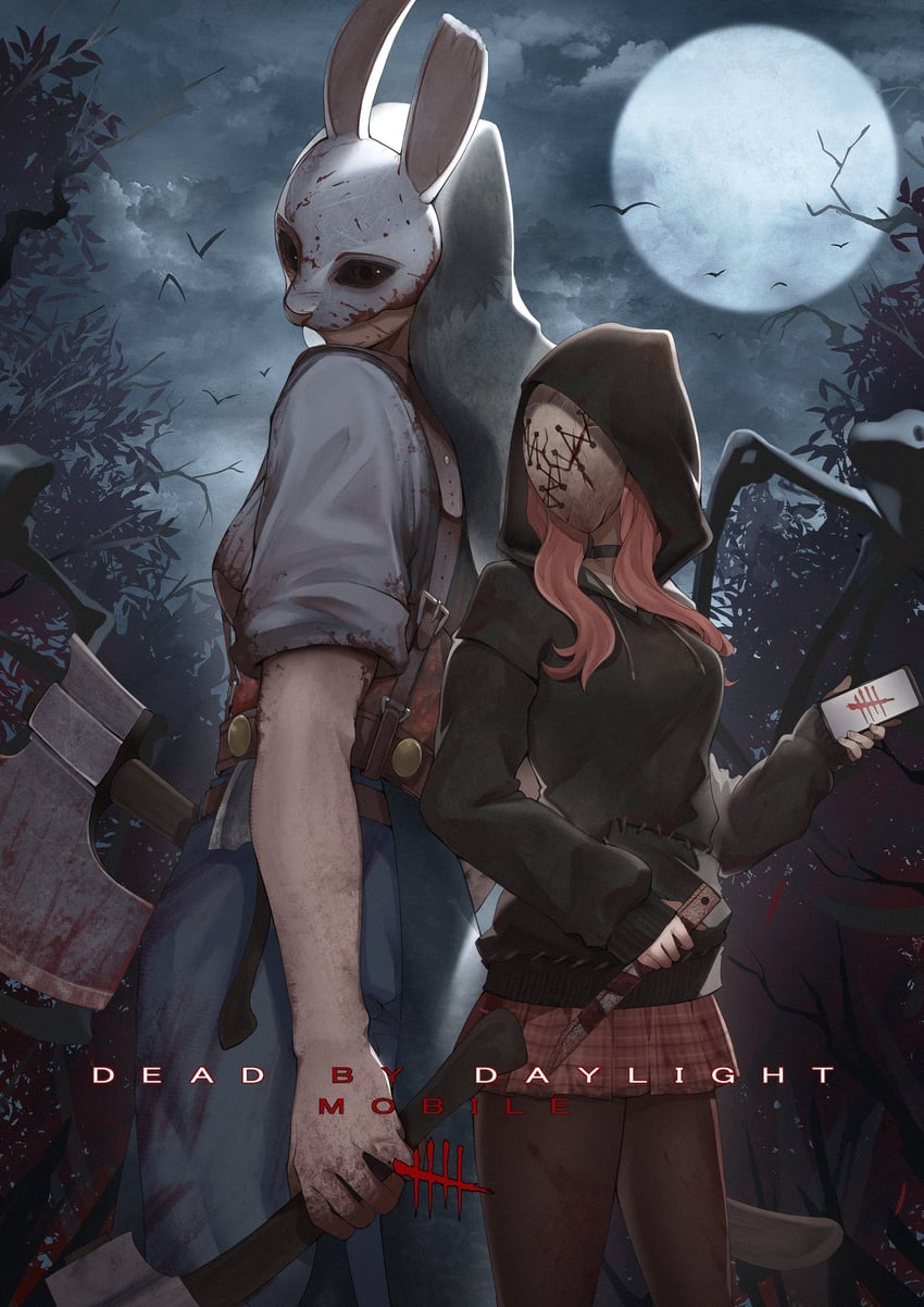 the legion, the huntress, and susie lavoie (dead by daylight) drawn by marumoru