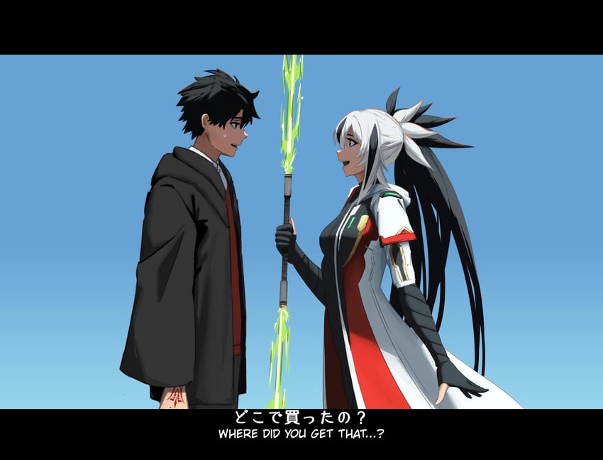 fujimaru ritsuka, nagao kagetora, and uesugi kenshin (fate and 1 more) drawn by paperpillar