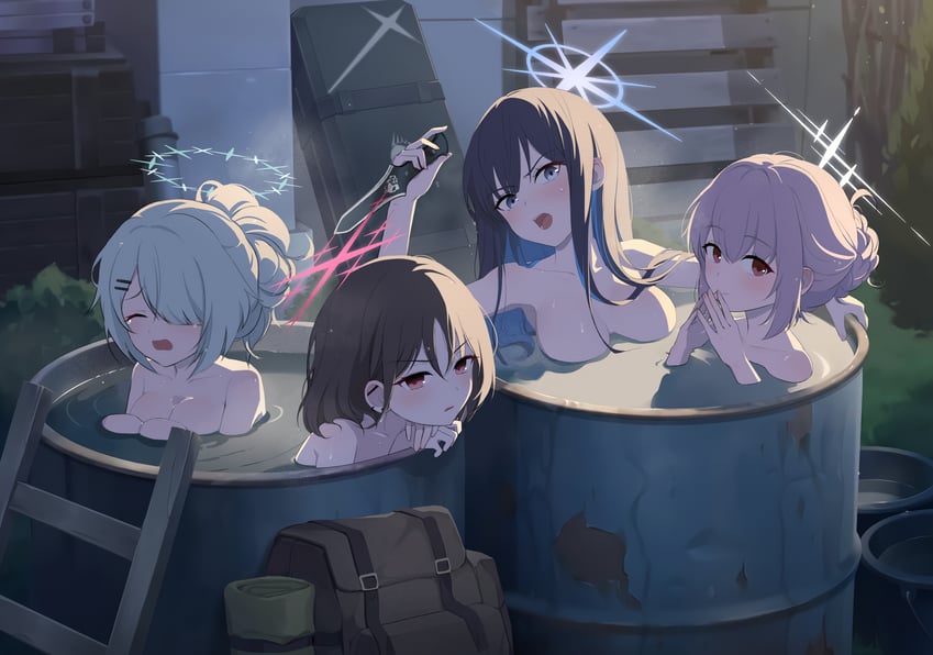 saori, atsuko, hiyori, and misaki (blue archive) drawn by y0ung