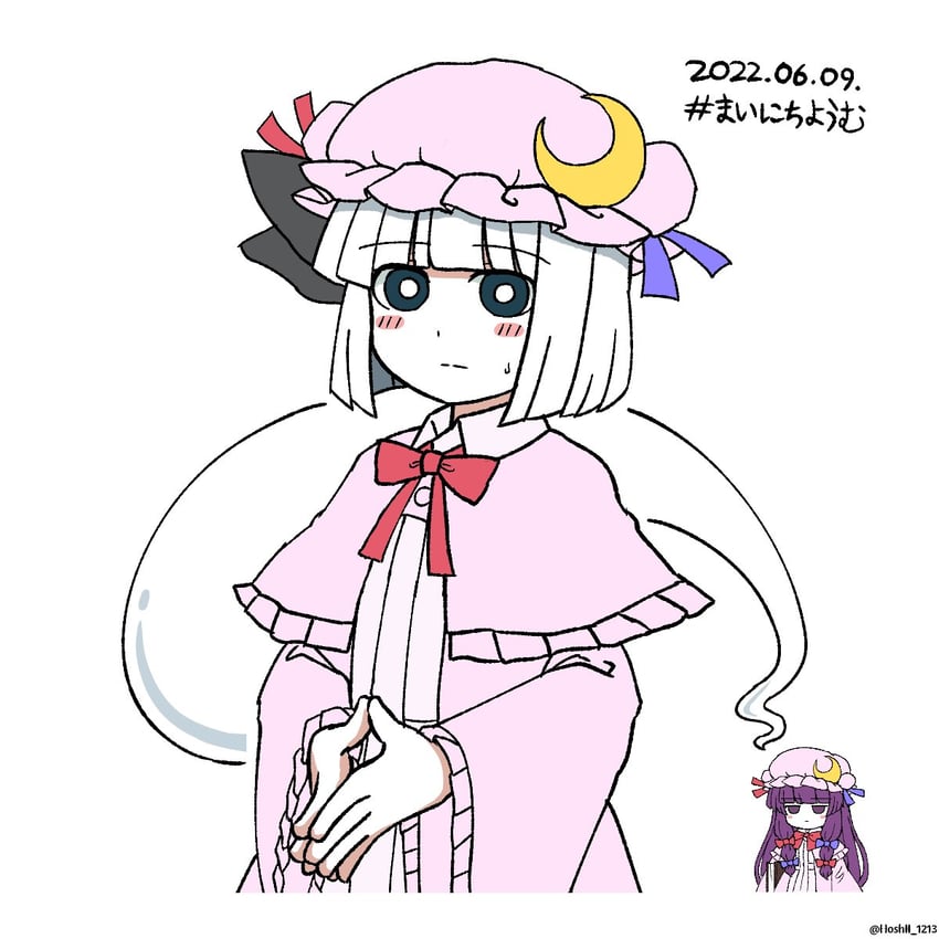 konpaku youmu and patchouli knowledge (touhou) drawn by hoshii_1213
